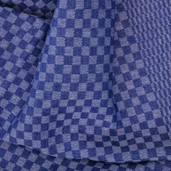 Grubentuch theedoek geblokt 50 x 100 cm linnen/katoen blauw