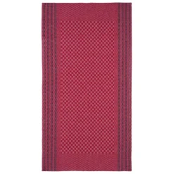 Grubentuch theedoek geblokt 50 x 100 cm linnen/katoen rood/zwart