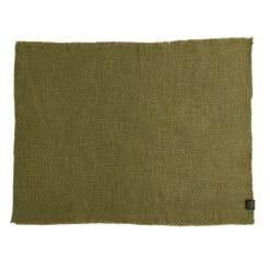Haomy California placemat 34 x 45 cm viscose linnen olijfgro