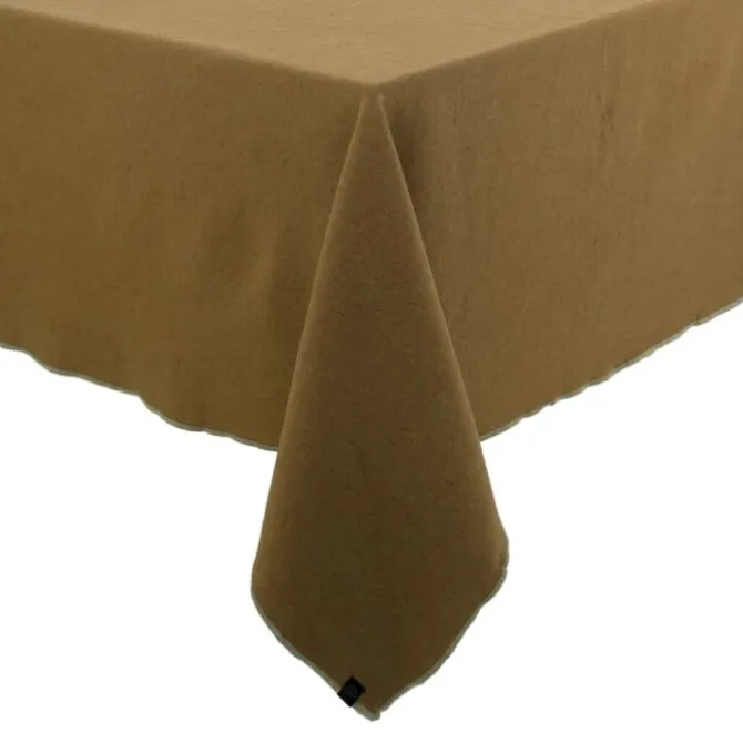 Haomy Corte tafelkleed 160 x 300 cm linnen goudkleurig