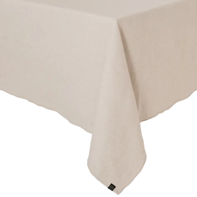 Haomy Corte tafelkleed 160 x 350 cm linnen/katoen Naturel