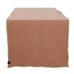 Haomy Corte tafelloper 48 x 160 cm linnen mokka
