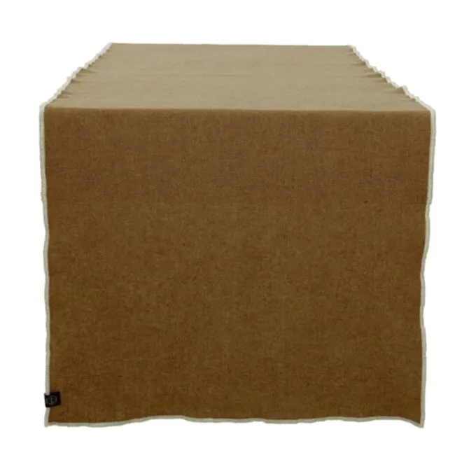 Haomy Corte tafelloper 48 x 160 cm linnen goudkleurig