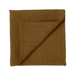 Haomy Pise servet 40 x 40 cm 100% linnen goudkleurig