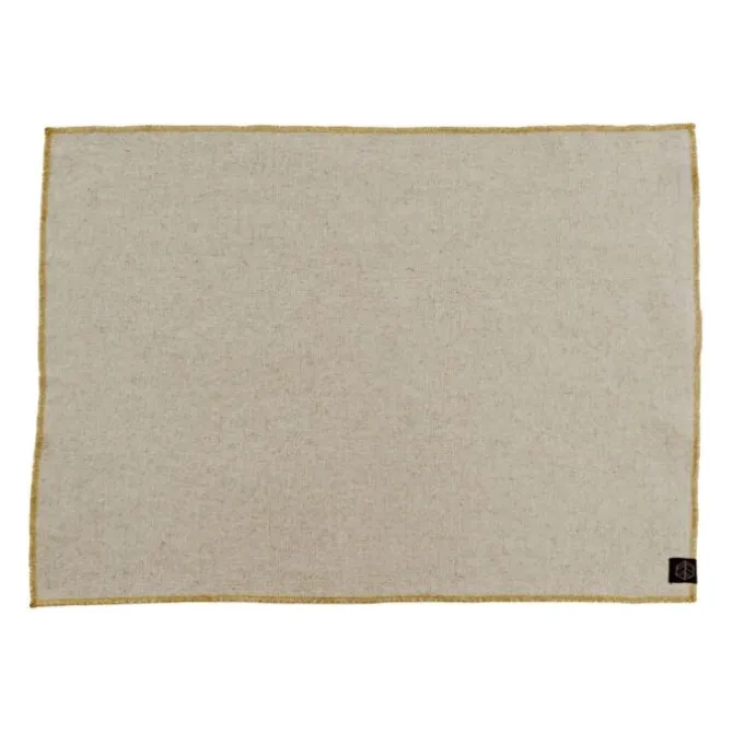 Haomy Verone placemat 35 x 45 cm naturel met bruine rand