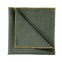 Haomy Verone servet 40 x 40 cm linnen kakigroen