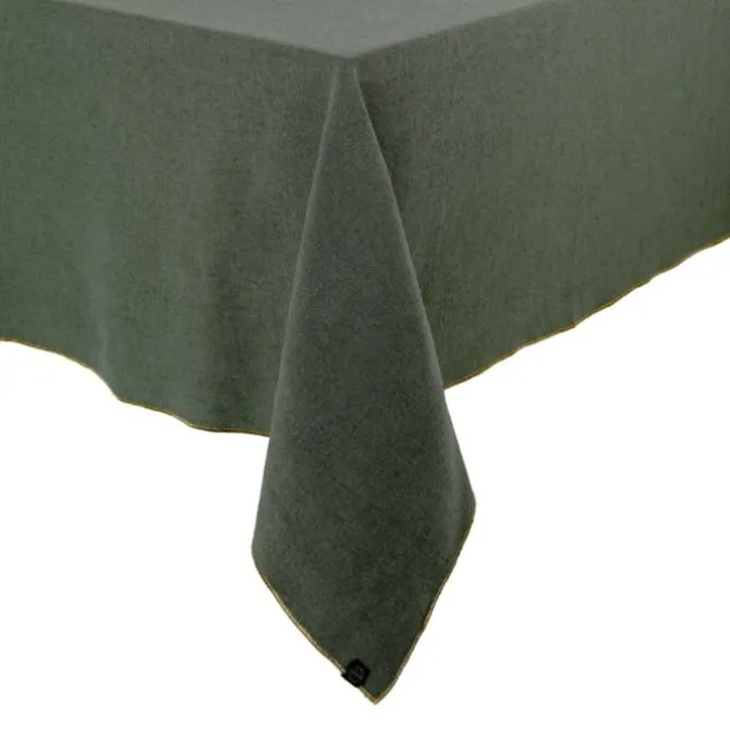 Haomy Verone tafelkleed 160 x 300 cm linnen kakigroen