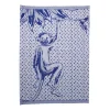 Heinen Delfts Blauw Aapjes Stip theedoek
