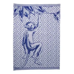 Heinen Delfts Blauw Aapjes Stip theedoek