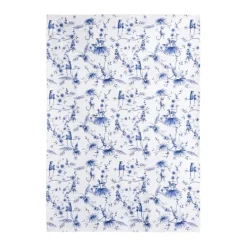 Heinen Delfts Blauw Aapjes theedoek wit