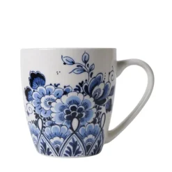 Heinen Delfts Blauw Bloemen koffiemok
