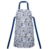 Heinen Delfts Blauw Bloemen keukenschort wit