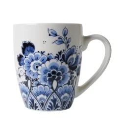 Heinen Delfts Blauw Bloemen theemok