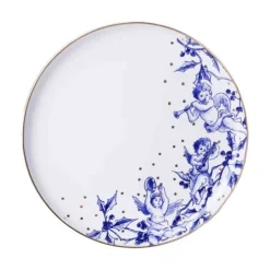 Heinen Delfts Blauw Kerstengel dinerbord