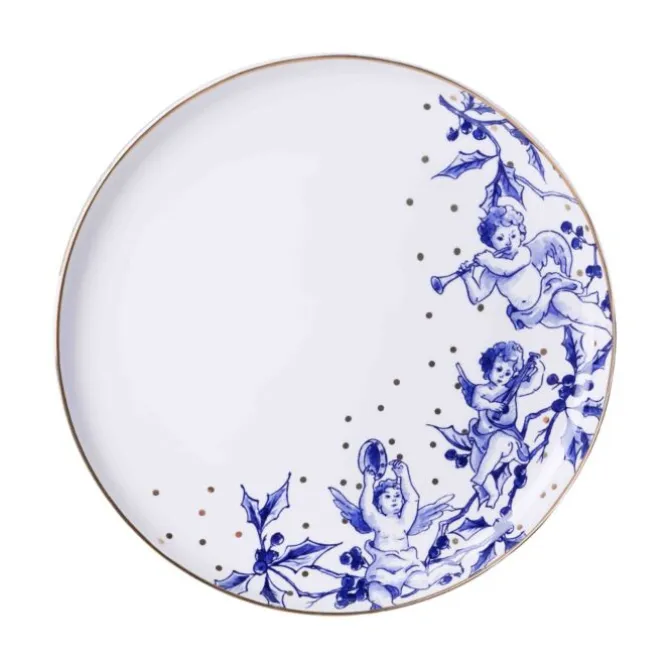 Heinen Delfts Blauw Kerstengel dinerbord
