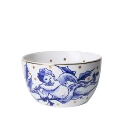 Heinen Delfts Blauw Kerstengel dipschaal