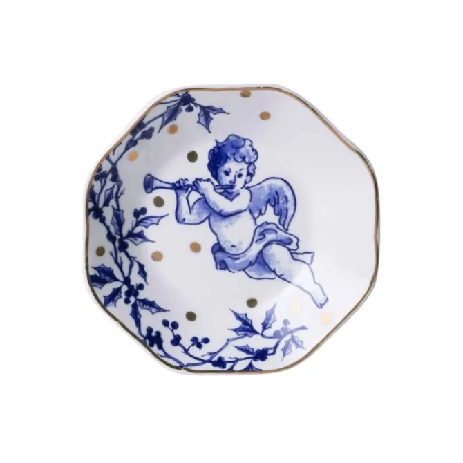 Heinen Delfts Blauw Kerstengel theezakhouder