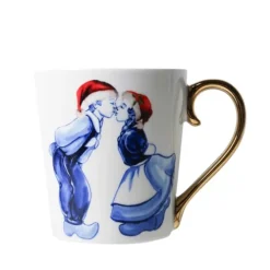 Heinen Delfts Blauw Kuspaar Kerst mok
