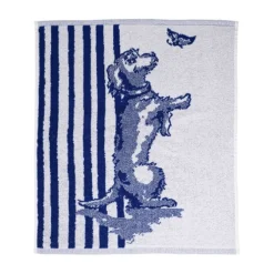 Heinen Delfts Blauw Teckel Nhaan streep handdoek