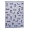 Heinen Delfts Blauw Teckel Nhaan theedoek