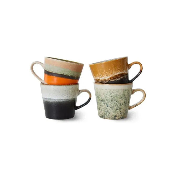 HK Living ACE7236 Verve cappuccinomok 300 ml aardewerk 4-delig