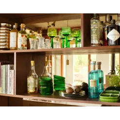 HK Living AGL4470 The Emeralds wijnglas lang 200 ml glas groen 4 stuks