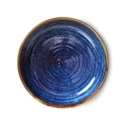 HK Living Chef Ceramics ACE7138 diep bord ø 21,5 cm aardewerk Rustic Blue