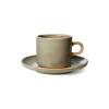 HK Living Chef Ceramics ACE7166 kop en schotel 220 ml aardewerk moss green
