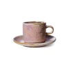 HK Living Chef Ceramics ACE7165 kop en schotel 220 ml aardewerk rustic pink
