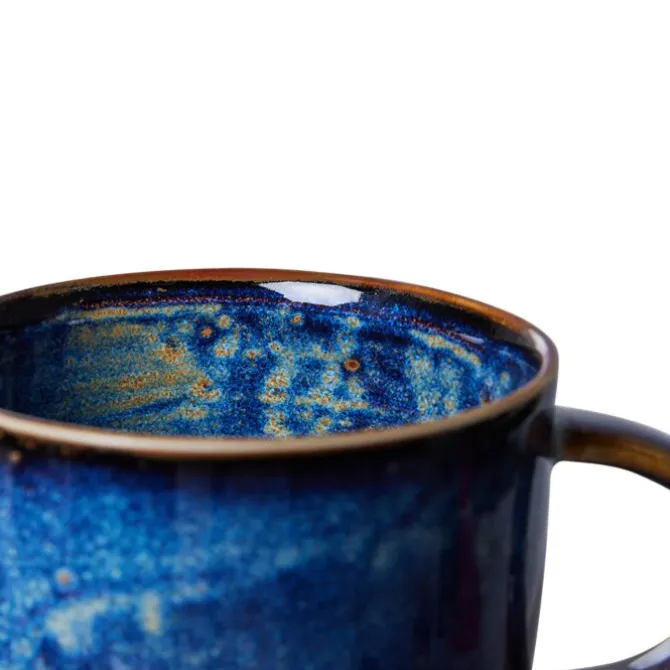 HK Living Chef Ceramics ACE7160 mok 9 cm aardewerk Rustic Blue
