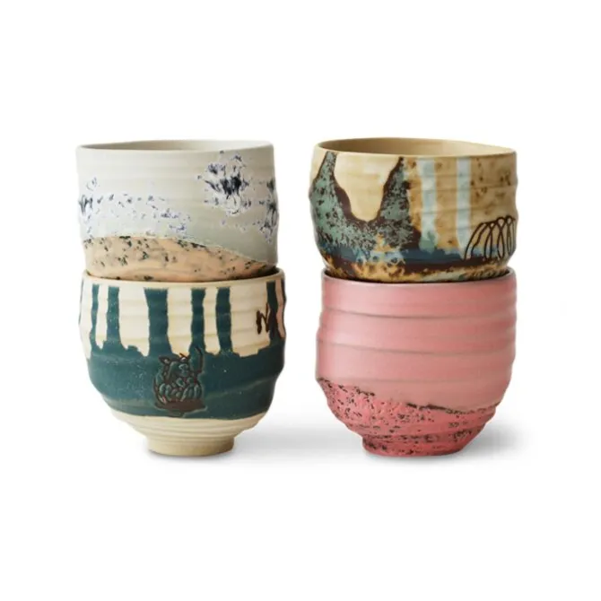 HK Living KCT0020 koffiekop ø 8 cm keramiek 4-delig