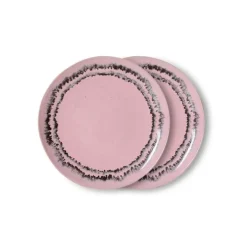 HK Living KST0219 Bubble dessertbord ø 17,5 cm aardewerk 2 s