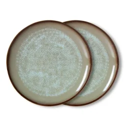 HK Living KST0206 Contrast dinerbord ø 27,5 cm aardewerk 2 s