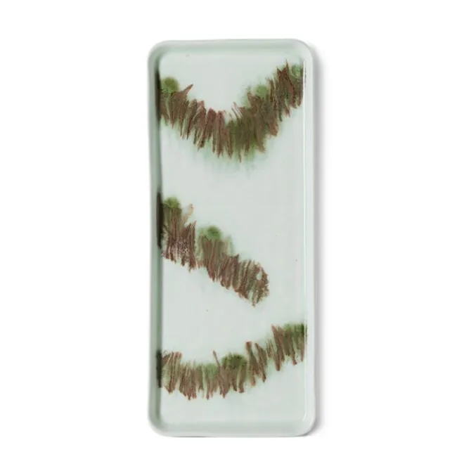 HK Living KST0227 Tide Cake Tray 31,8 x 13,5 cm aardewerk