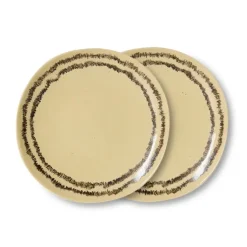 HK Living KST0212 Vanilla side plate ø 22 cm aardewerk 2 stu