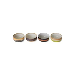 HK Living 70's ACE7260 Humus dessertschaal ø 12,5 cm aardewerk 4-delig