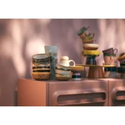 HK Living 70's KST0102 Cliffs dessertkom ø 12,5 cm aardewerk