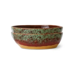 HK Living 70's KST0039 Cove Pasta Bowls ø 18,7 cm aardewerk 2 stuks