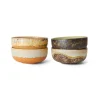 HK Living 70's KST0037 Drift Tapas Bowls ø 11 cm aardewerk 4-delig