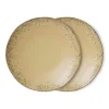 HK Living 70's KST0179 Grit dinerbord ø 27,5 cm aardewerk 2-delig