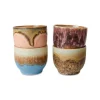 HK Living 70's KST0001 Lagoon koffiekop 195 ml aardewerk 4-delig