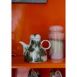 HK Living 70's KST0191 Tide koffiepot 990 ml aardewerk