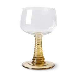 HK Living Swirl AGL4428 wijnglas ø 8,5 cm glas groen