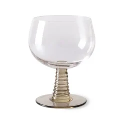 HK Living Swirl AGL4477 wijnglas laag ø 10 cm glas groen