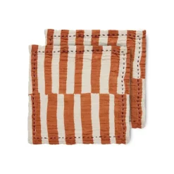 HK Living TOT4052 Striped servet 30 x 30 cm katoen Tangerine