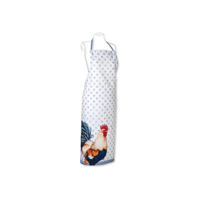 Ihr Albert Rooster Schort 70 x 100 cm katoen wit blauw