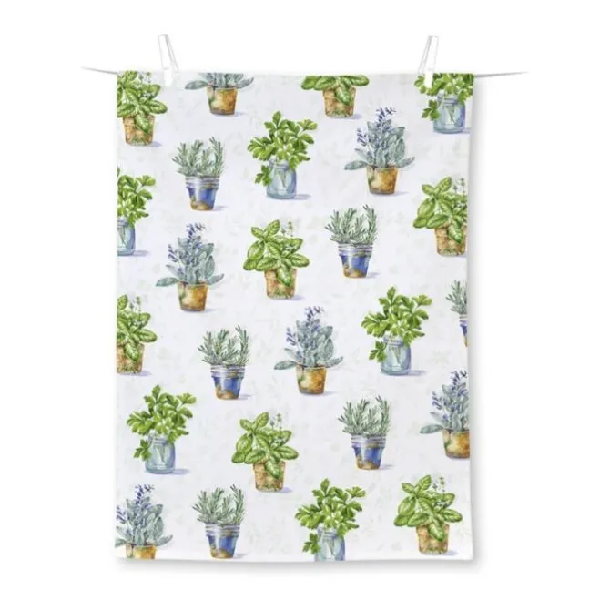 Ihr Aromatic Herbs Theedoek 70 x 50 cm katoen groen