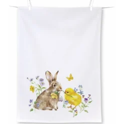Ihr Bunny and Chick theedoek 70 x 50 cm katoen