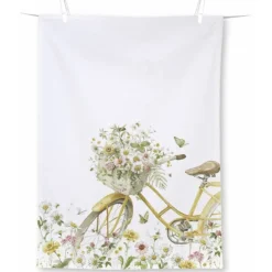 Ihr Flower Bike theedoek 70 x 50 cm katoen