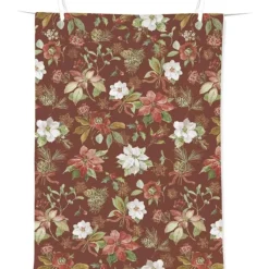Ihr Poinsettia Flower theedoek 70 x 50 cm katoen rood